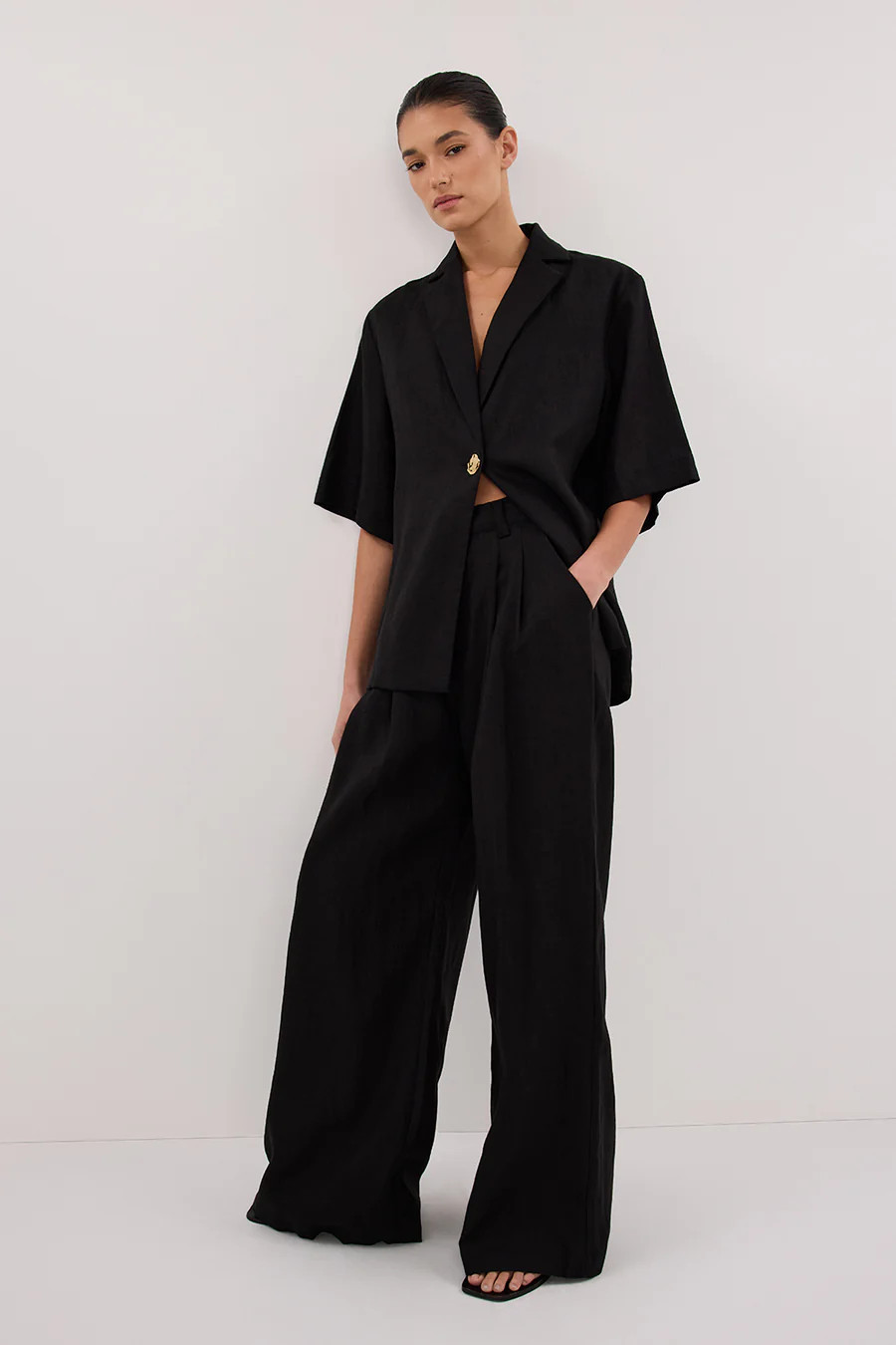 HOLDEN BLACK LINEN PANT | DISSH