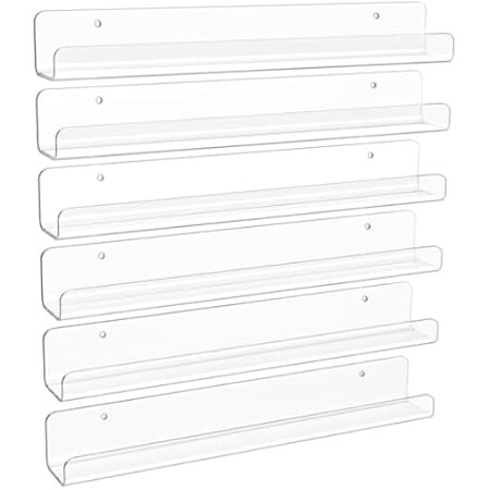 Weiai Clear Acrylic Shelf 15" Invisible Floating Wall Ledge Bookshelf, Kids Book Display Shelves ... | Amazon (US)