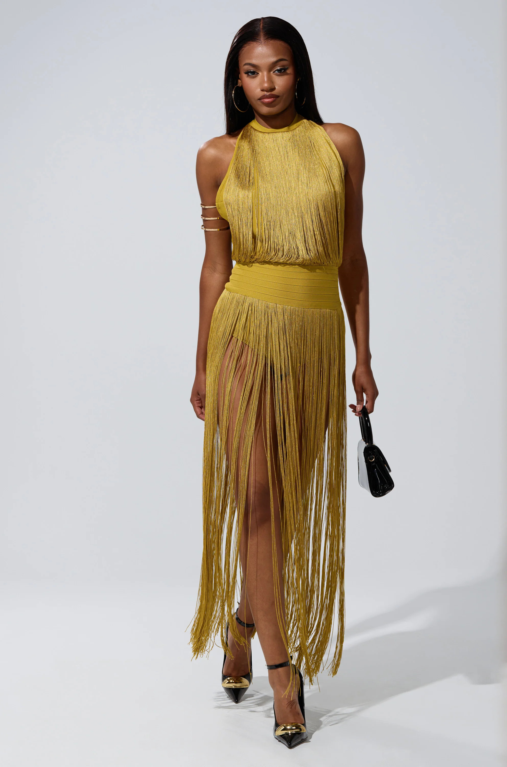 RENEE FRINGE ROMPER IN GREEN | AKIRA