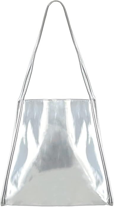 Women Patent Leather Bag Soft Tote Bag Casual Shoulder Bag Fashion Handbag | Amazon (US)
