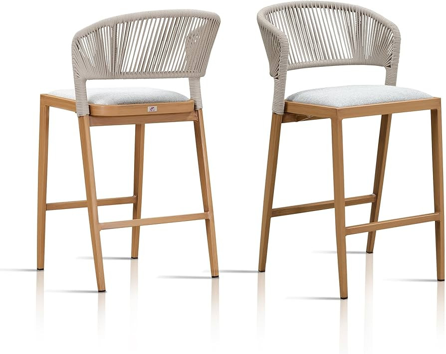 PURPLE LEAF Counter Height Bar Stool Set of 2 Outdoor Counter Stool with Footrest Patio Bar Heigh... | Amazon (US)