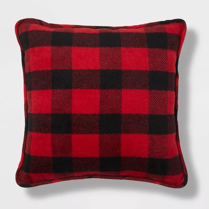Buffalo Plaid Throw Pillow Reversible Red - Wondershop™ | Target