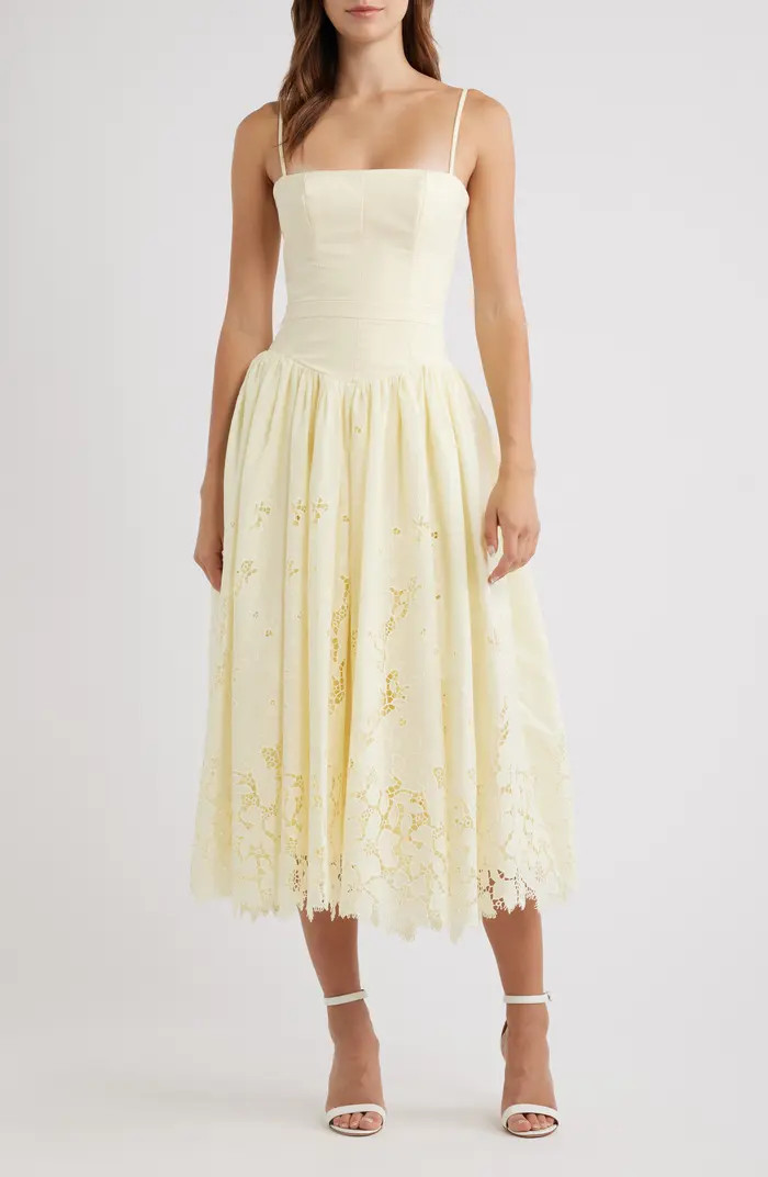 HOUSE OF CB Ysabella Lace Skirt Stretch Cotton Cocktail Dress | Nordstrom | Nordstrom