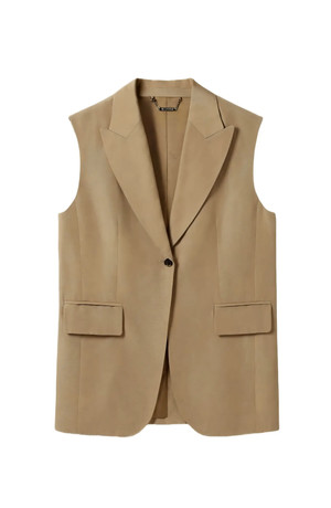 Click for more info about Single Button Sleeveless Lapel Blazer