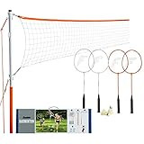 Franklin Sports Badminton Net Sets - Outdoor Backyard + Beach Badminton Net + Equipment Set - (4)... | Amazon (US)
