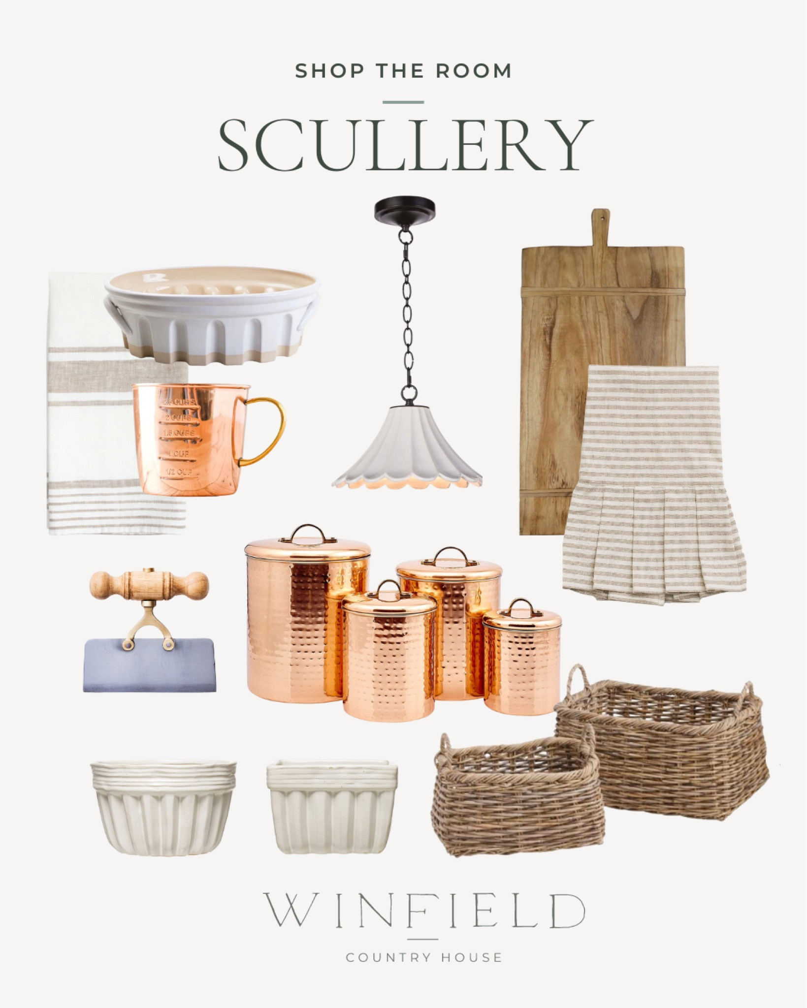 Timeless essentials for the scullery, pantry, or kitchen. Stoneware and copper accented with scallops and ruffles for an English kitchen design. 

#kitchen #pantry #organization #kitchendecor #countryhouse


#LTKFind #LTKhome #LTKfamily