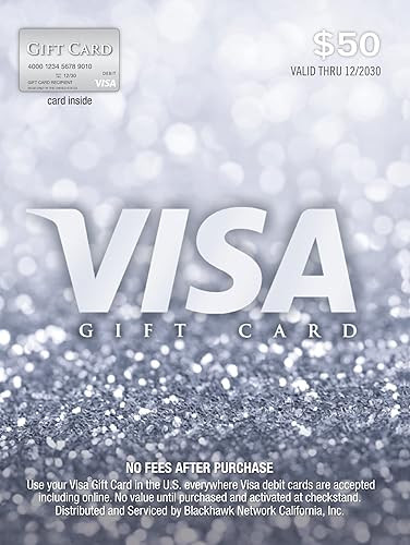 Visa $50 Gift Card (plus $4.95 Purchase Fee) | Amazon (US)