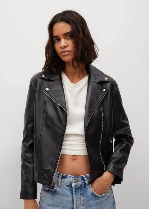 Leather biker jacket | MANGO (UK)