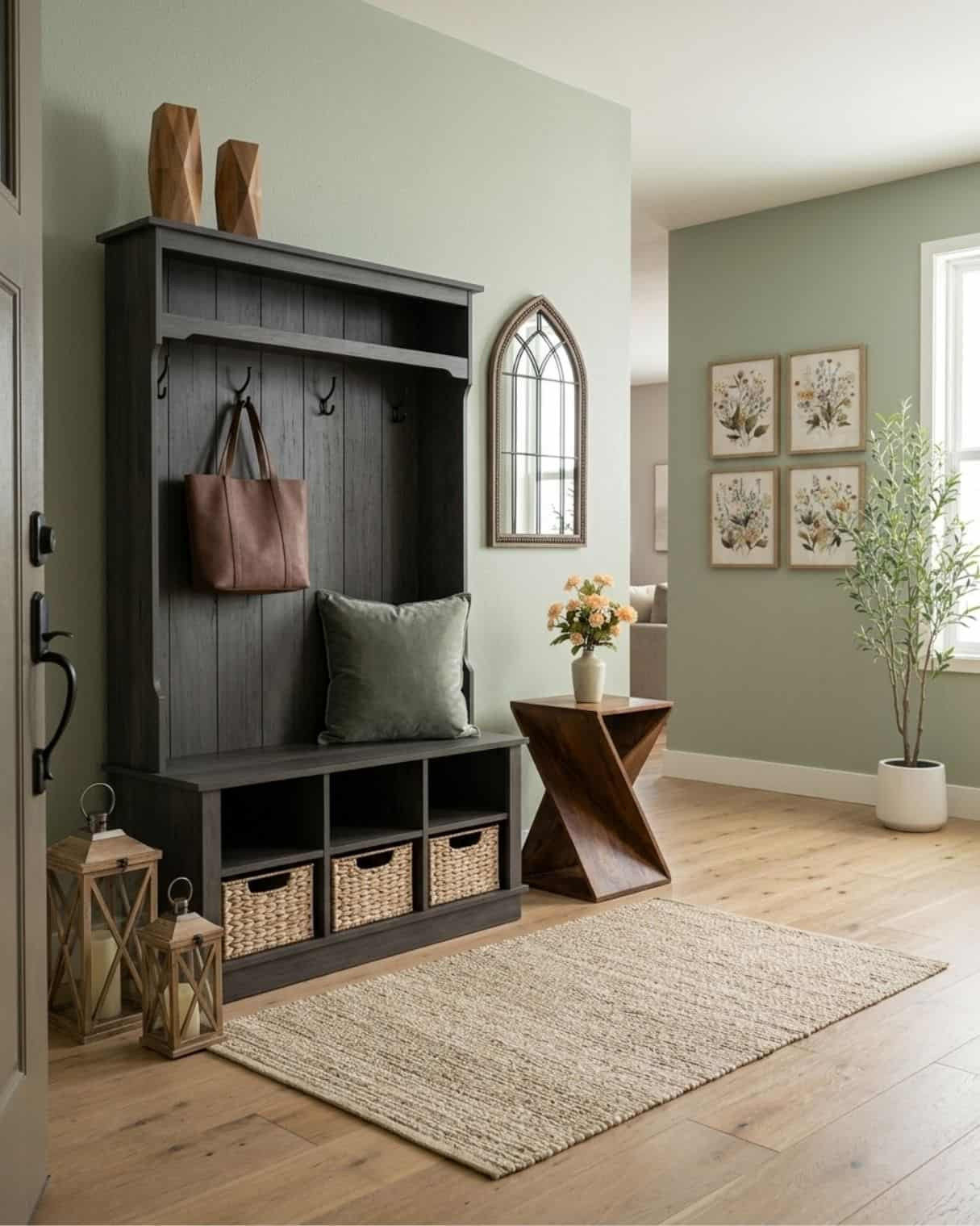 Sage Green Entryway Mudroom Design

*Note: This is a digital room mockup showcasing product styling ideas from my room design mood board.

#LTKHome