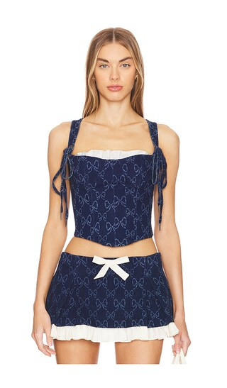 LOBA Teresita Corset in Denim-Dark. - size M | Revolve Clothing (Global)