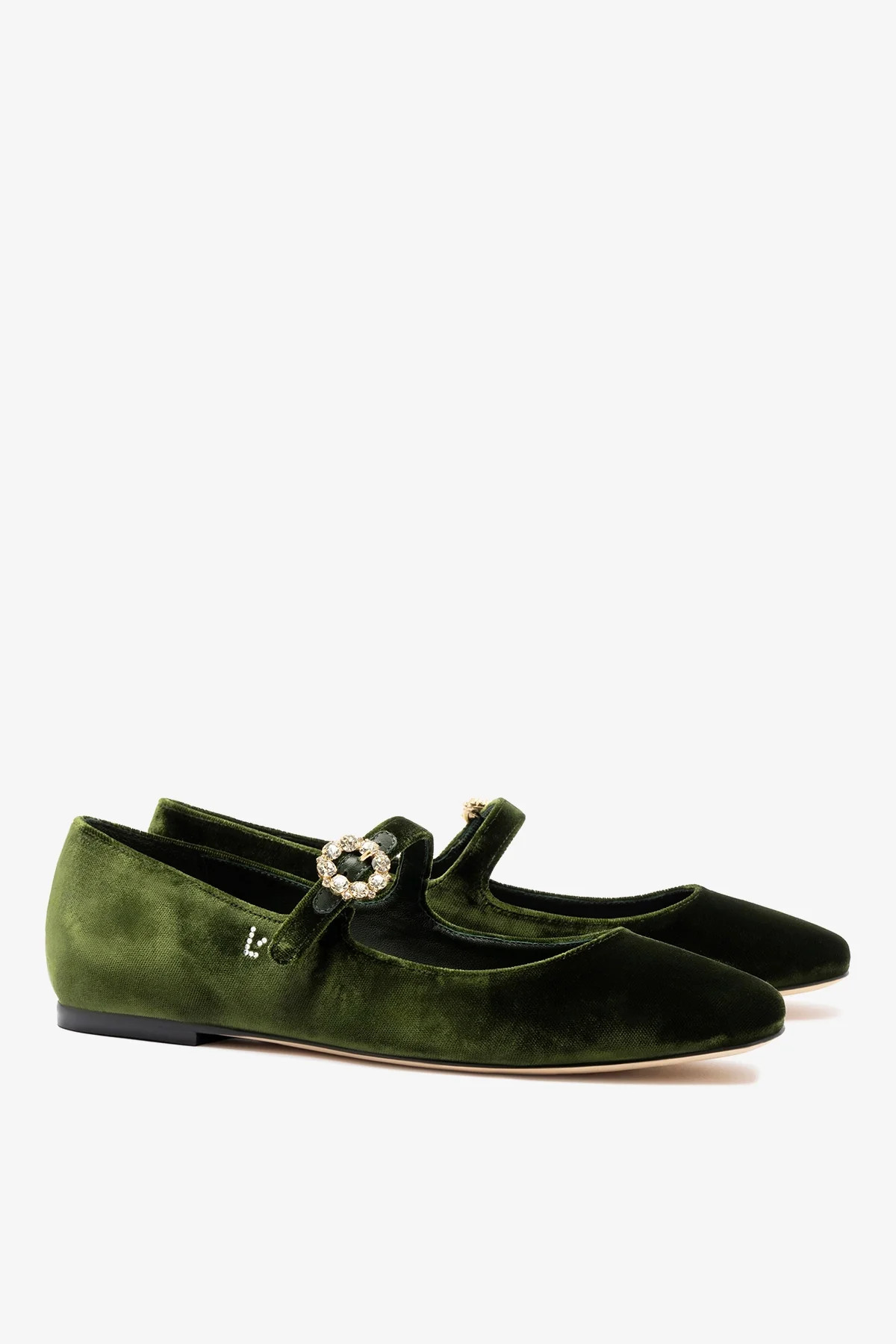 Blair Ballet Flat In Bosco Velvet | Larroude