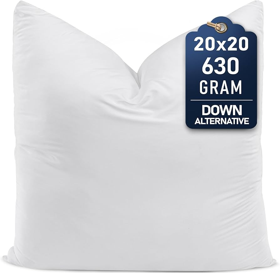 Utopia Bedding Throw Pillows (Set of 1, White) – 20 x 20 Inches Down Alternative Pillows for Be... | Amazon (US)