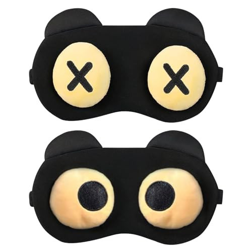 2PCS Cat Eye Sleep Mask for Sleeping, Soft Light Weight Eye Cover with Adjustable Strap,Funny Sleep Mask for Kids Women Men Travel Nap Blindfold Game | Amazon (US)