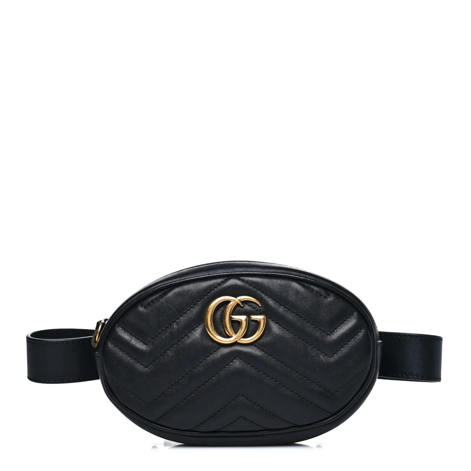 Calfskin Matelasse GG Marmont Belt Bag 95 38 Black | FASHIONPHILE (US)
