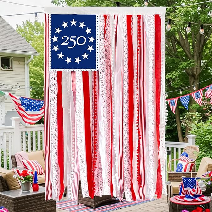 4th of July Decorations 4 x 2.3 Ft Rag American Flag Banner Memorial Day Patriotic Decor Fourth o... | Amazon (US)