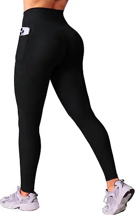 DLOODA Leggings for Women High Waisted Yoga Pants with Pockets | No Front Seam Tummy Control Butt... | Amazon (US)