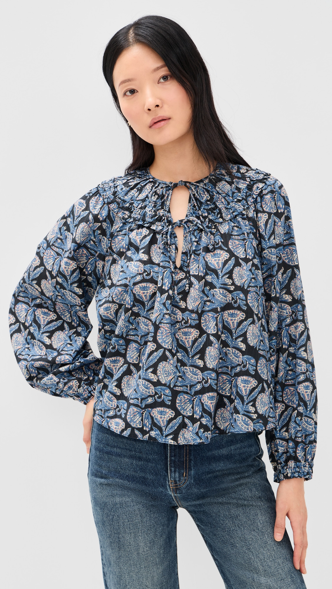 Ulla Johnson Florelle Long Sleeve Cotton Blouse Zinnia 00 | Shopbop
