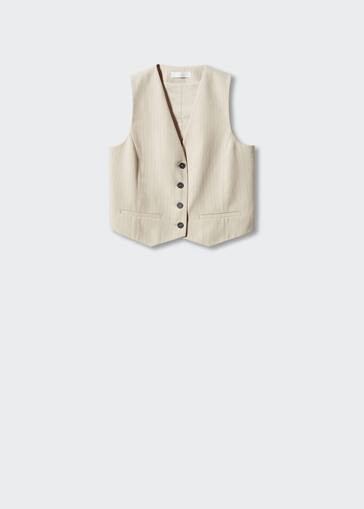 Pinstriped vest -  Women | Mango USA | MANGO (US)