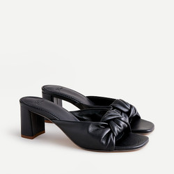 Click for more info about Knotted block-heel sandals in leather