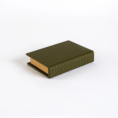 Olive Green Woven Faux Leather Book Box, 7.6 in., | Kirkland's Home | Kirklands