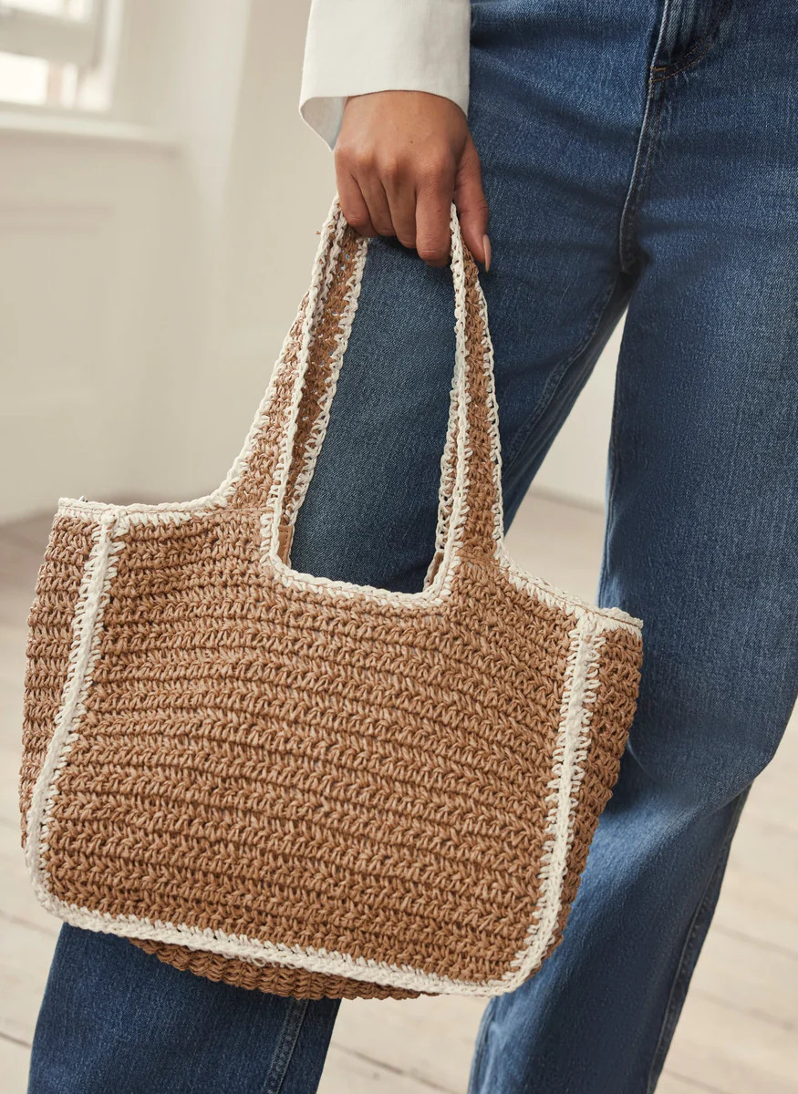Neutral Woven Tote Bag | Mint Velvet