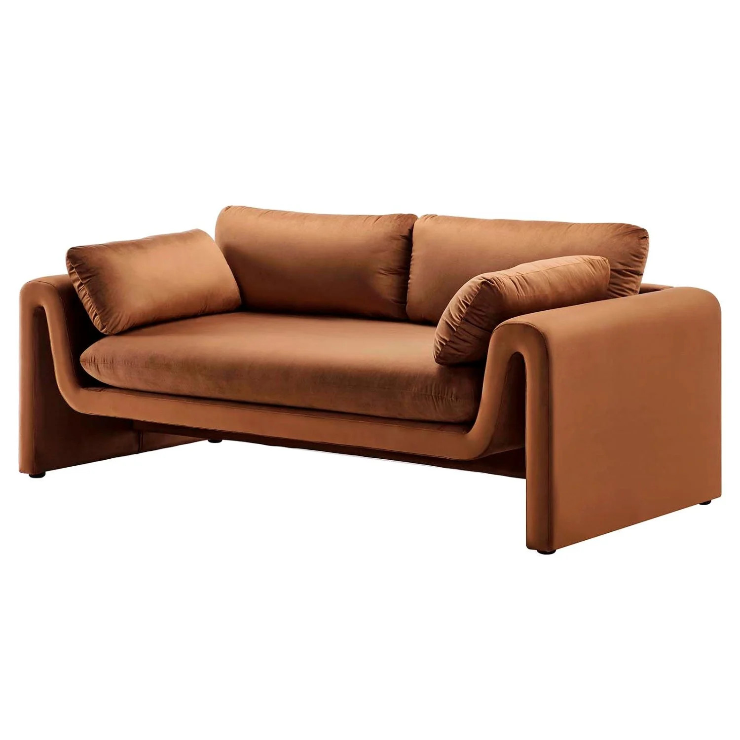 Sofa Couch, Brown, Velvet, Living Kitchen Cafe Bistro Hospitality Restaurant, Modern Contemporary Boutique HB34814 - Walmart.com | Walmart (US)