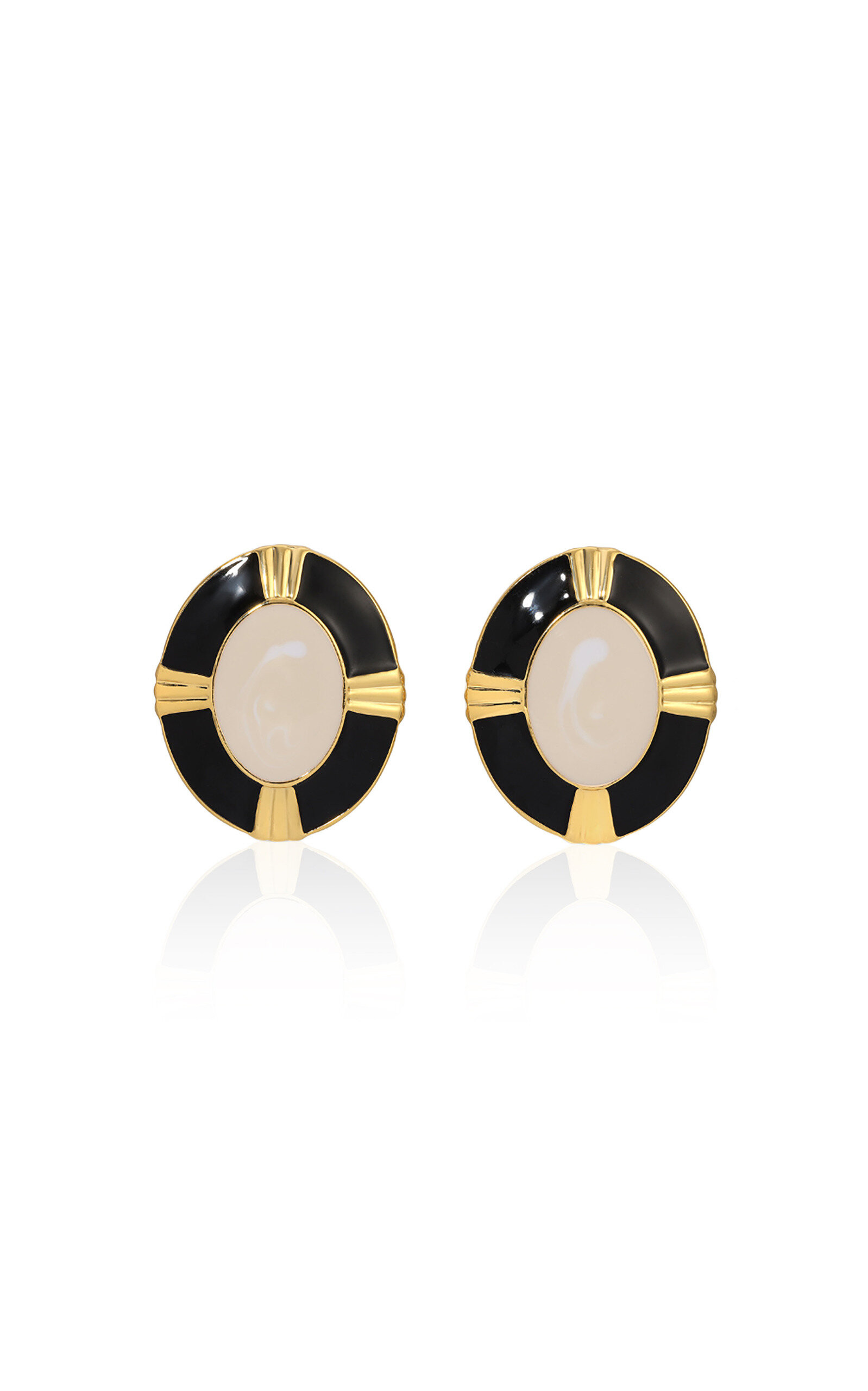 Crest Gold-Plated Enamel Earrings | Moda Operandi (Global)