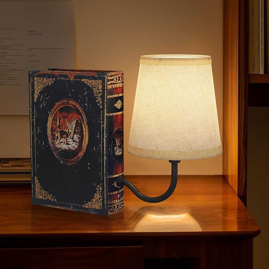 Vintage Bookshelf Lamp Rechargeable, Cordless Book Lamp with Linen Shade, Dimmable Touch Control ... | Amazon (US)