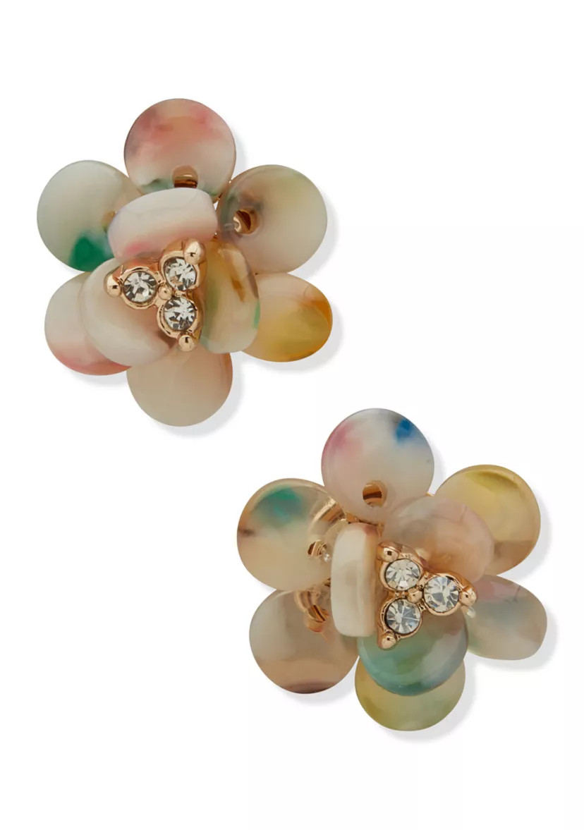 Gold Tone Flower Stud Earrings | Belk