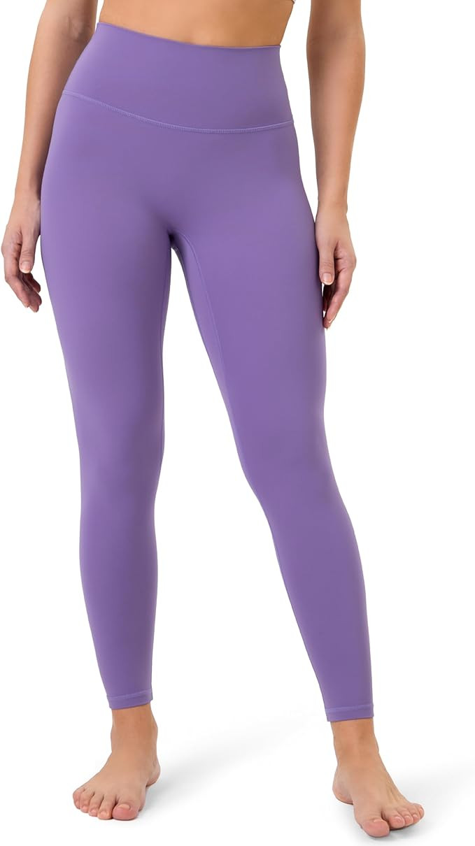 YUNOGA Womens High Waist Workout Leggings - 25 inches No Front Seam Tummy Control Yoga Pants | Amazon (US)