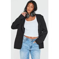 Black Minimal Single Breasted Blazer | PrettyLittleThing US