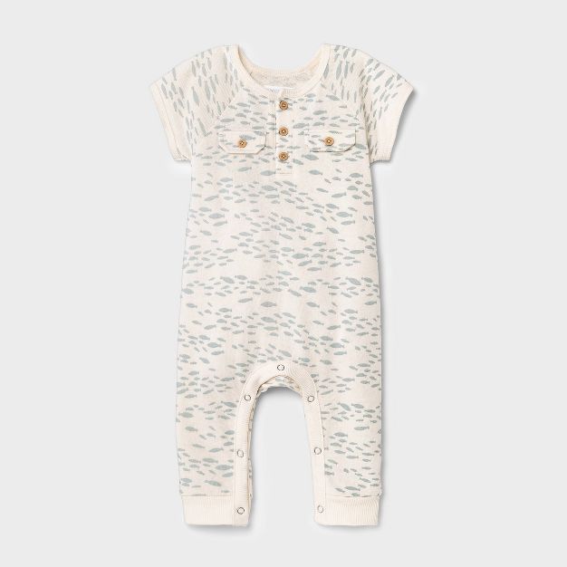Grayson Mini Baby Boys' Fish Henley Jumpsuit - Cream | Target