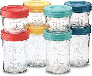 Mason Bottle - Glass Mason Jars for Breast Milk Storage - Wide easy to clean design, dishwasher a... | Amazon (US)