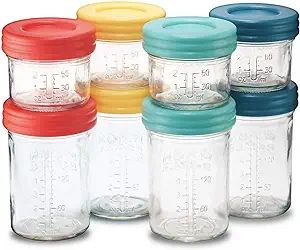 Mason Bottle - Glass Mason Jars for Breast Milk Storage - Wide easy to clean design, dishwasher a... | Amazon (US)