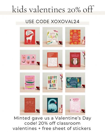 Minted classroom valentines - use my code xoxoval24 for 20% off + free sticker sheets 

#LTKfamily #LTKkids