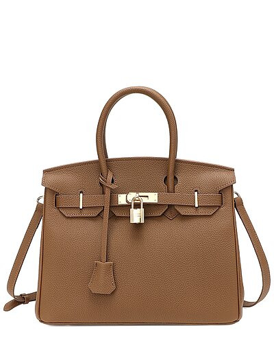 Top-Grain Large Leather Satchel Shoulder Bag | Gilt & Gilt City