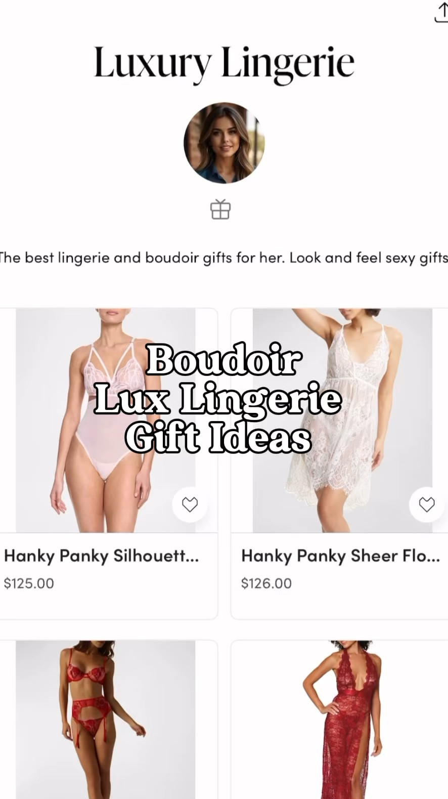 Gift guide for the confident and beautiful woman in your life: luxury boudoir/lingerie outfit. 

These are so beautiful and carefully curated to find the best  

#LTKU #LTKGiftGuide #LTKHoliday