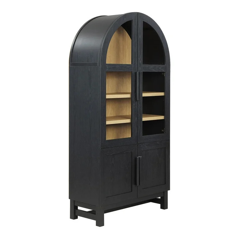 Better Homes & Gardens Juliet Kitchen Rounded Arch Cabinet, Rich Black | Walmart (US)