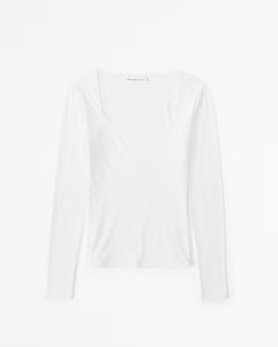 Soft Matte Seamless Long-Sleeve Tuckable Squareneck Top | Abercrombie & Fitch (US)