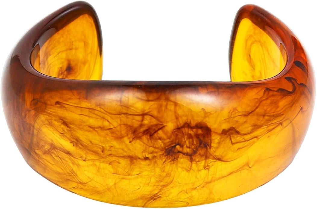 Punk Multiple Color Acrylic Resin Irregular Geometric Bangle Bracelet Tortoiseshell Acetate Mottl... | Amazon (US)