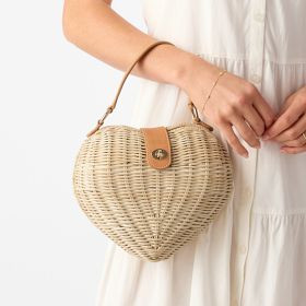 Wicker and Leather Heart Crossbody | Mark and Graham