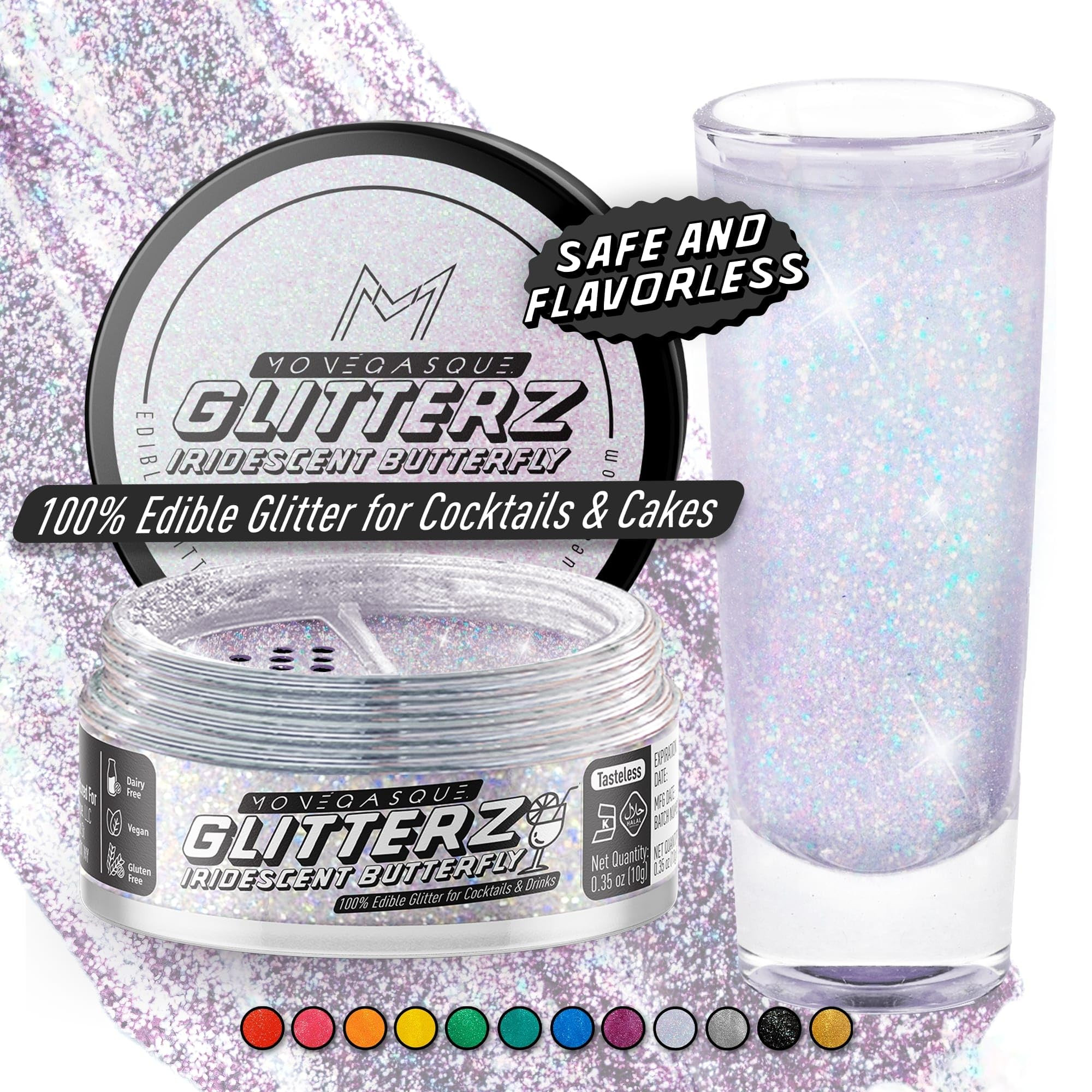 MONÉGASQUE Iridescent Edible Glitter for Cocktails 10g - Edible Cocktail Glitter for Drinks - Ed... | Amazon (US)