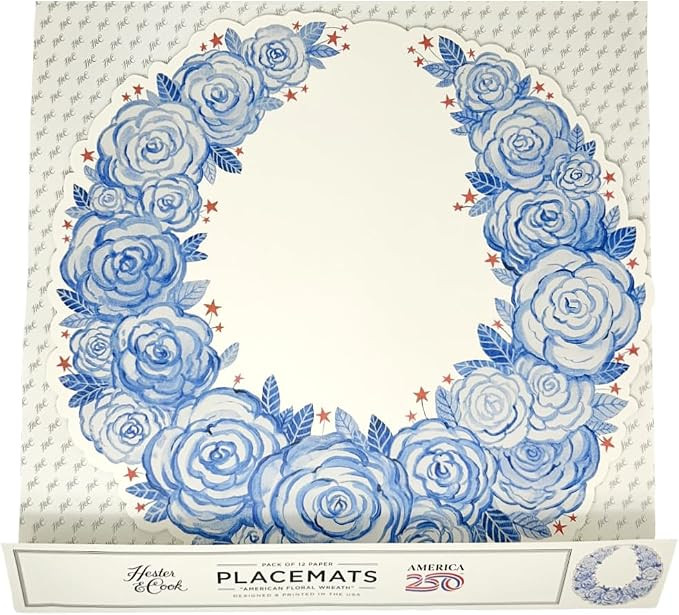 July 4th Disposable Paper Placemats - Fourth of July Americana Floral Round Place Mats for Partie... | Amazon (US)