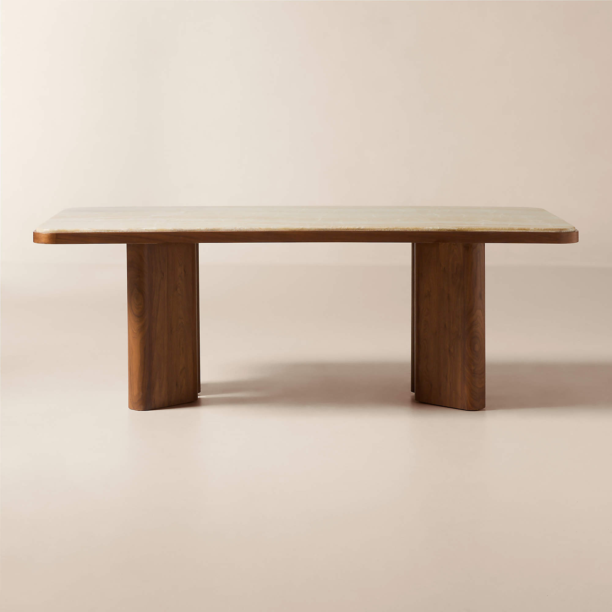 Rio 86" Onyx and Walnut Rectangular Dining Table | CB2 | CB2