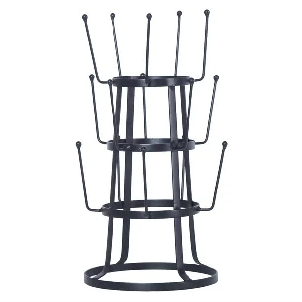 Stylish Steel Mug Tree Holder Organizer Rack Stand (Black) | Walmart (US)