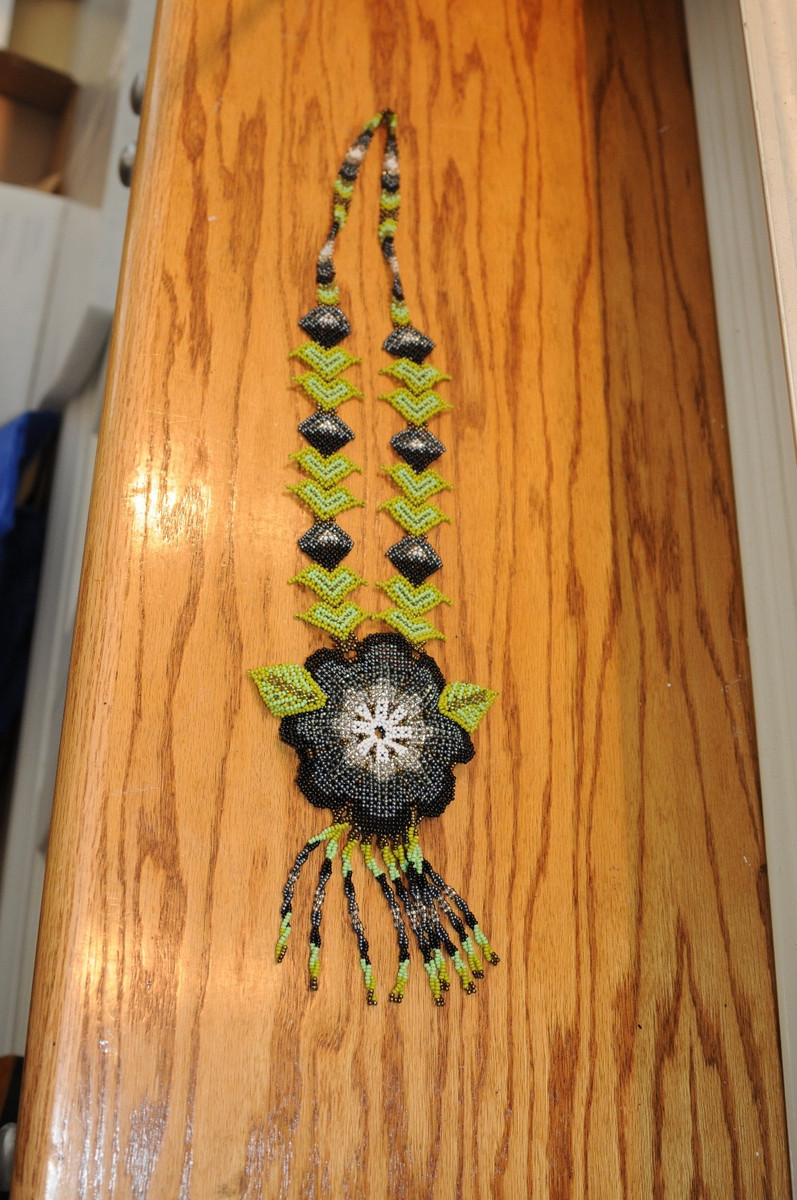 Beautiful Statement Necklace, Large Huichol Necklace, Native American Beaded Vin | eBay US