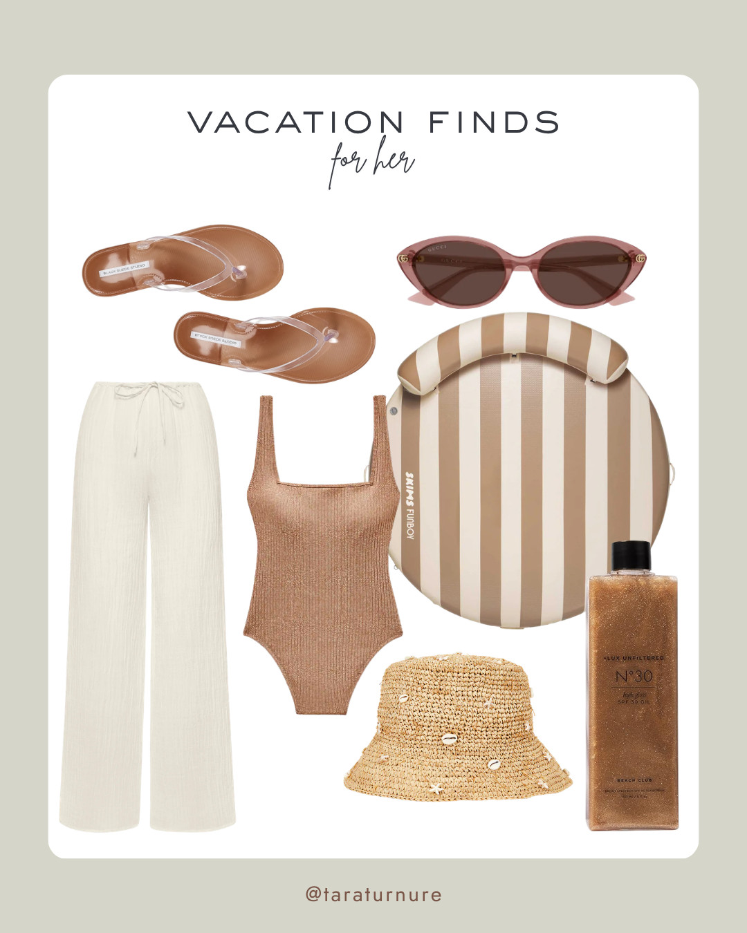 Vacation mode: activated. Packing bronzed tones, breezy linens, and woven textures for the ultimate sun-drenched getaway. 

#VacationStyle #ResortWear #SummerEssentials #NeutralAesthetic #BeachVibes #TravelOutfits 

 #LTKootd #LTKSwim #LTKTravel