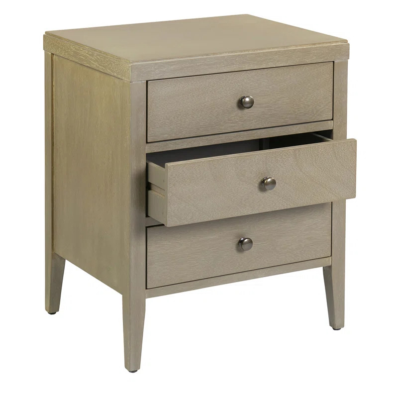 Rushville 3 - Drawer Solid Wood Nightstand | Wayfair North America