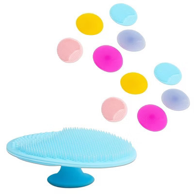 Glamlily 10 Piece Silicone Face Cleanser and Body Scrubber Set, Exfoliating Scrub Brush for Shower, 5 Colors | Target