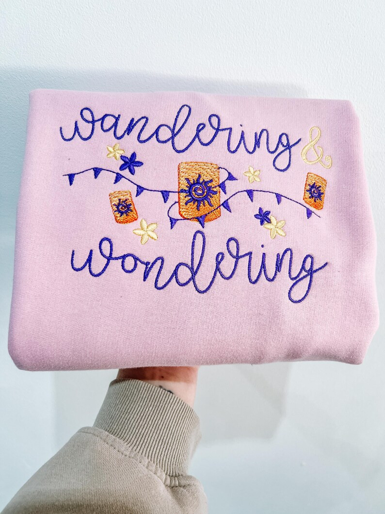 Wandering & Wondering Rapunzel Inspired Unisex Embroidered Sweatshirt , Rapunzel , Pascal , Rapun... | Etsy (US)